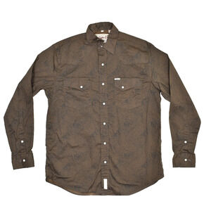 Rafter C Cowboy Collection Men's Paisley Western Shirt Size M Brown ProFlex 45